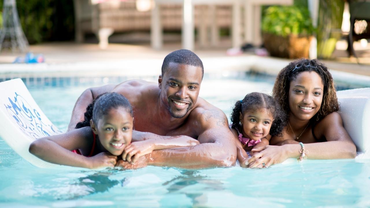 black Families   swimming